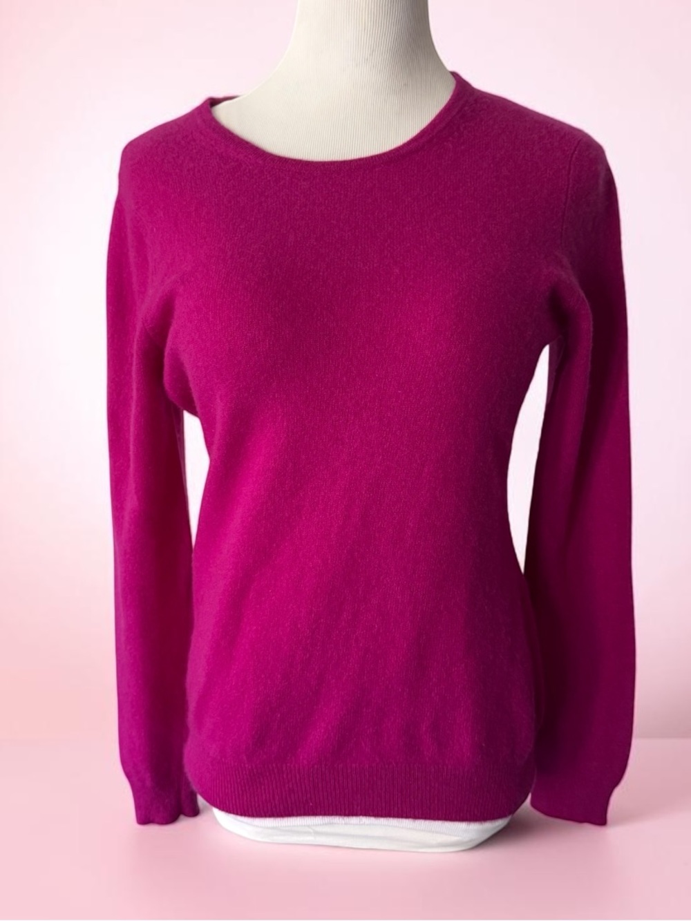 CHARTER CLUB Luxury Collection Fuchsia 100% Cashmere Sweater Size Large